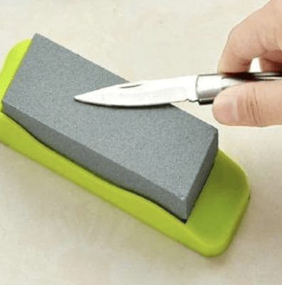 Sharpening Stone Double-Sided Carborundum Whetstone with Plastic Base and Non-Skid Bottom - Image 2